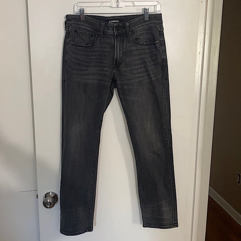 Express men’s charcoal gray slim jeans